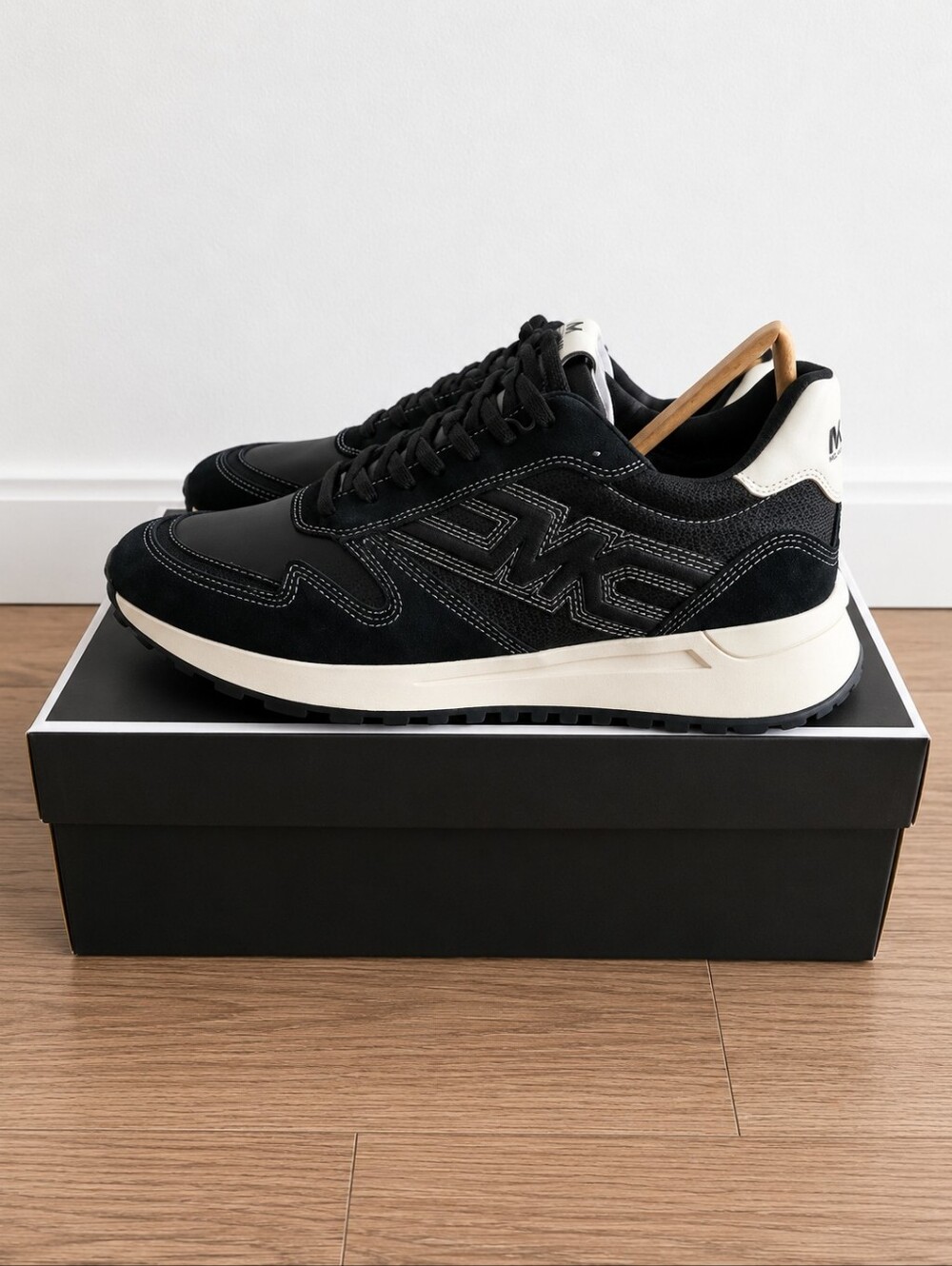 Men's Michael Kors Black Suede & Leather Sneakers
